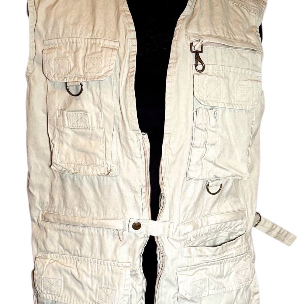 Vintage Orvis Khaki Tan Outdoor Hunting Fishing Vented Vest - Unisex - Medium